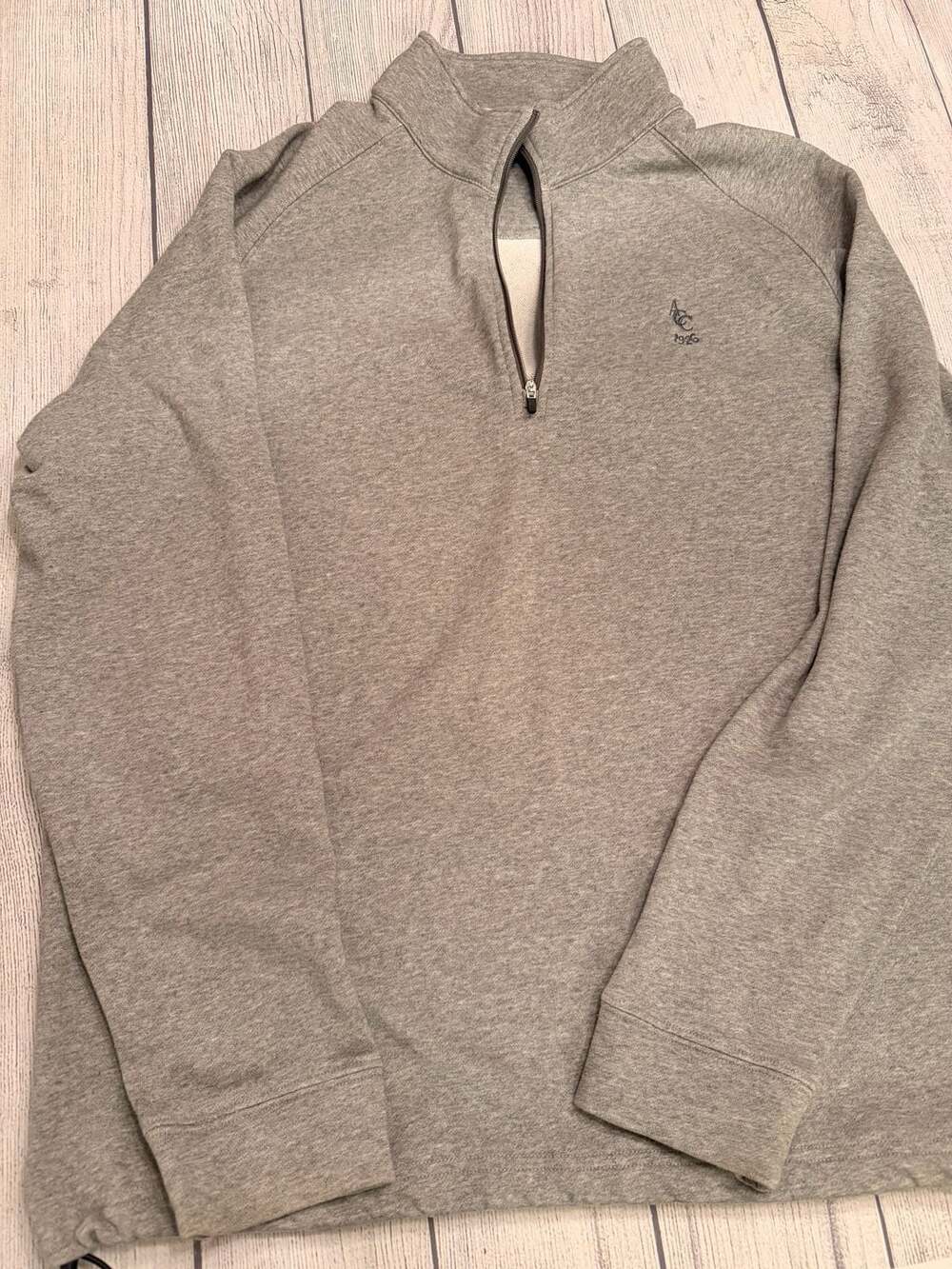 Dunning Golf Quarter-Zip Sweatshirt Size L Grey Embroidered Logo